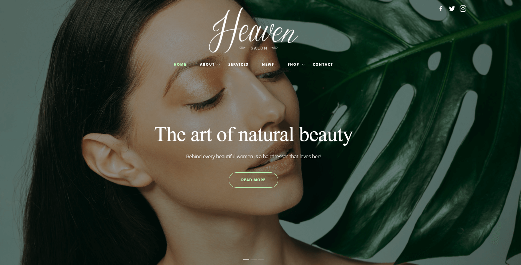 Makieta responsywnego serwisu internetowego dla branży Beauty z integracją systemu rezerwacji wizyt online Heaven