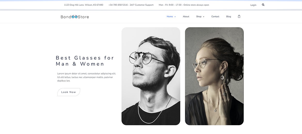 Portret w okularach korekcyjnych ilustrujący optymalizację zdjęć produktowych dla e-commerce Bond