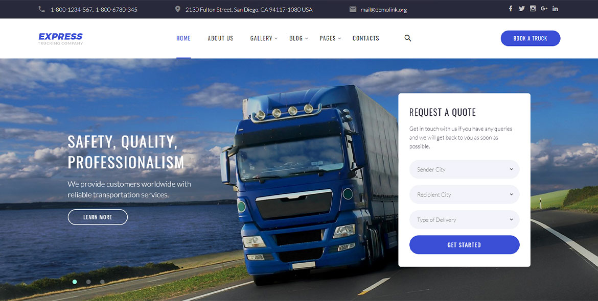 Projektowanie stron z formularzem RFQ dla transportu ciężarowego