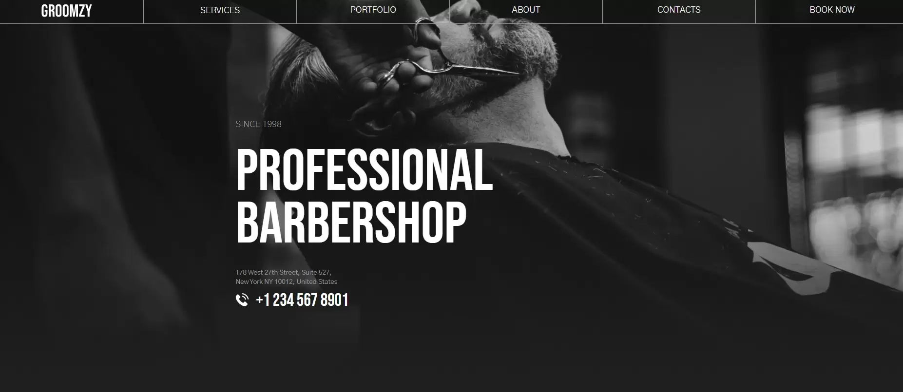Nowoczesny design strony dla barberów z integracją kalendarza wizyt online
