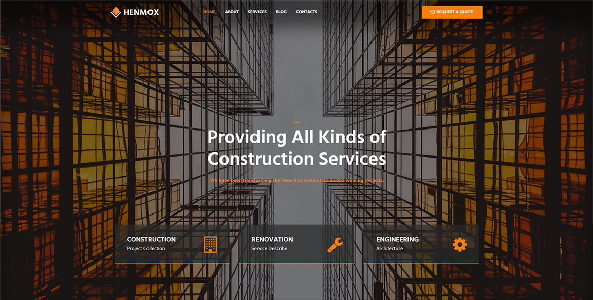 Projektowanie makiet UX i UI stron budowlanych firmy Henmox