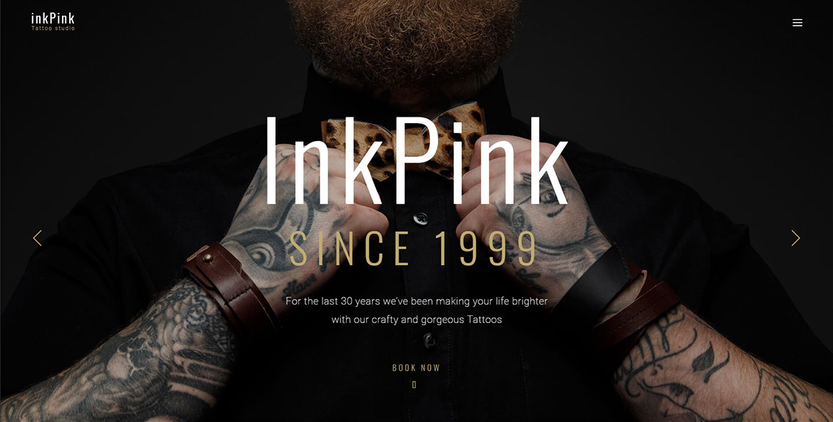 Projektowanie i budowa stron www dla branży tattoo Ink-Pink